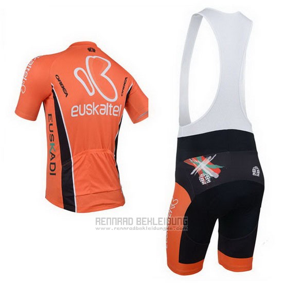 2013 Fahrradbekleidung Euskalte Orange Trikot Kurzarm und Tragerhose